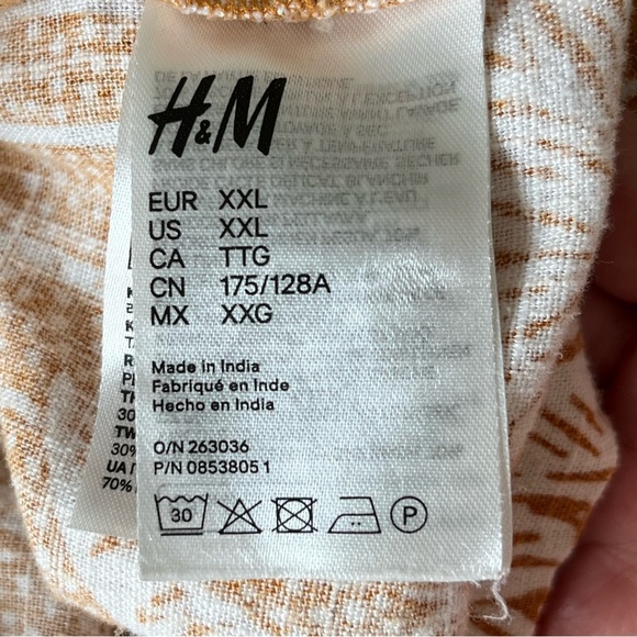 Desmond & Dempsey x H&M Linen Blend Belted Kaftan Midi Dress Size XXL Coastal - Picture 10 of 16